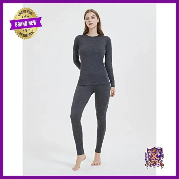 Merino Wool Base Layer Set - Thermal Underwear for Ski & Winter - Picture 3 of 7
